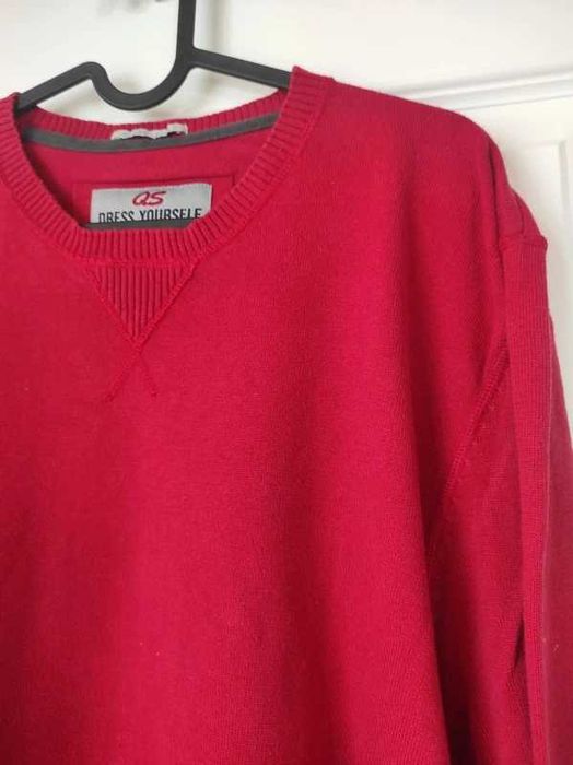 Czerwony bawełniany sweterek męski - L/XL - j. H&M, Zara, Reserved