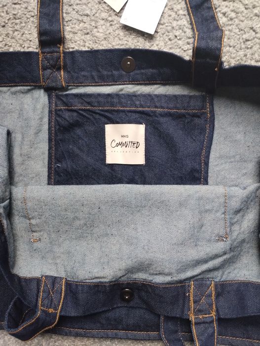 Nowa torba shopper jeansowa Mango duża