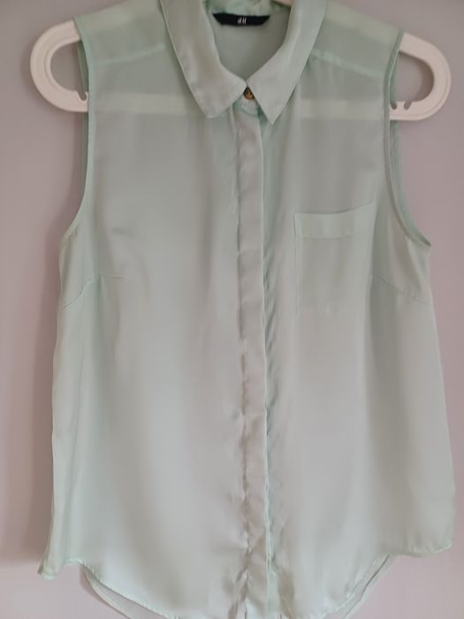 Bluzka H&M 38/M pastelowa mięta seledyn