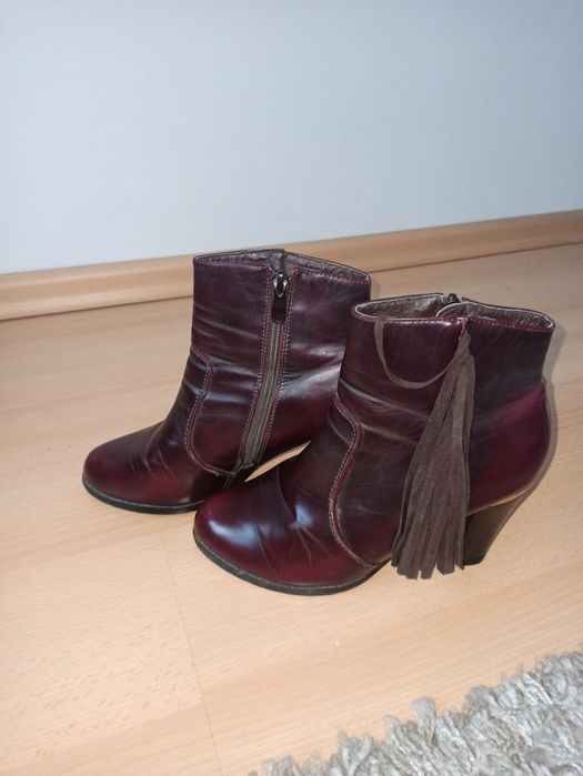 Buty botki bordowe 38