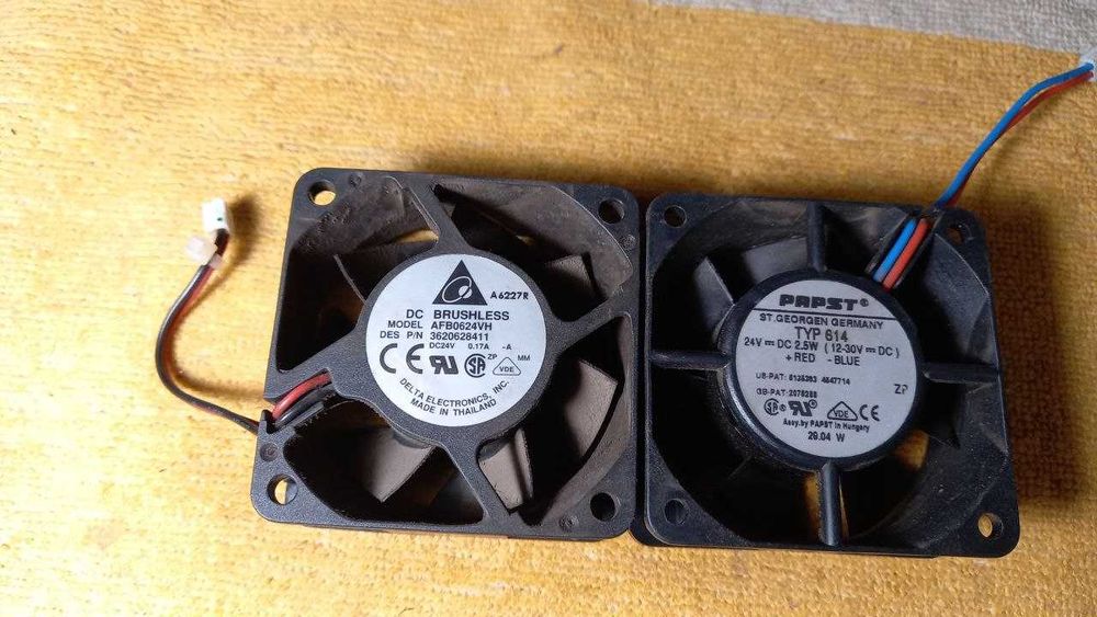 вентилятор Ebmpast, Delta 24В 0,17А 2,5 Вт 60х60х25 мм