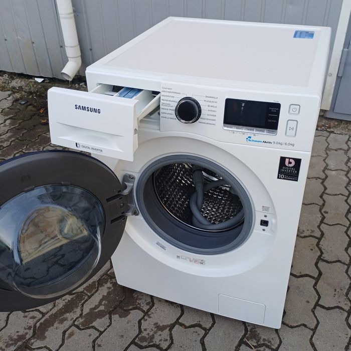 Пральна машина з сушкою Самсунг Samsung WD91J6A00AW 9/6 кг прально-сушильна машинка б/в вживана інвертор