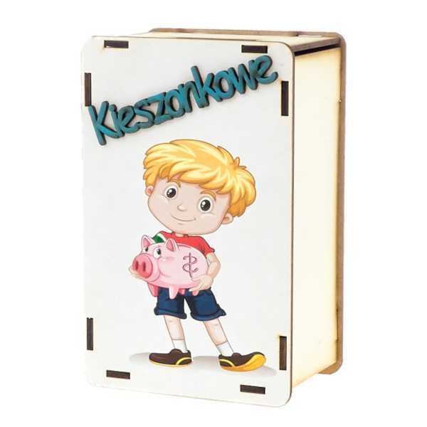 Skarbonka drewniana Kieszonkowe chłopak dla niego