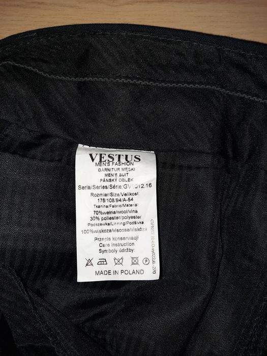 Garnitur granatowy Vestus na 176cm 180cm roz M L jak nowy marynarka