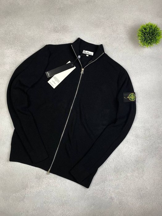Чоловічий кардиган Stone Island Чорний кардиган Стоне Ісланд Кардиган стонік розмір С М Л ХЛ
