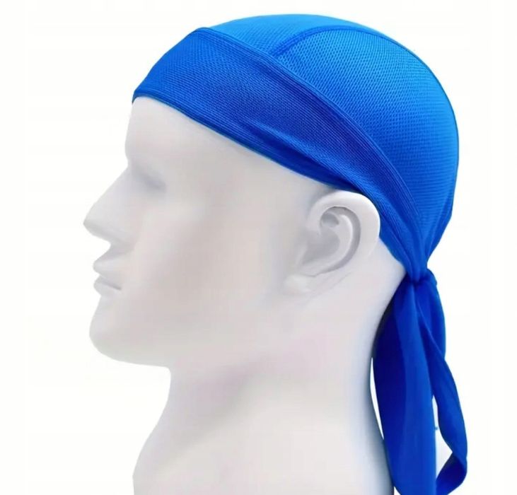 Durag Chusta Na Głowę Niebieska Prezent Streetwear Y2K