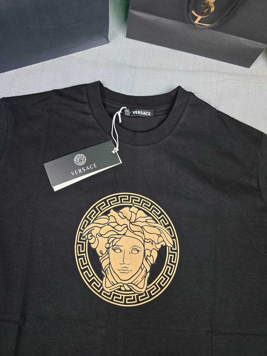 Męska koszulka tshirt Versace czarna krótki rękaw premium M-XXXL