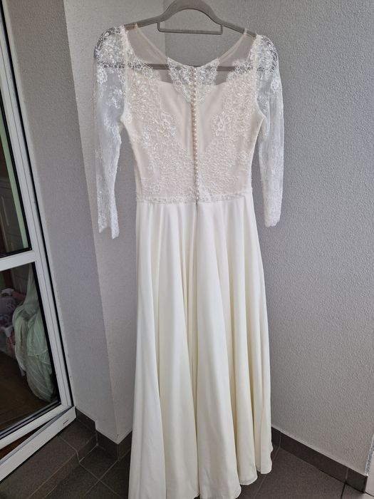 Suknia ślubna szyfon koronka