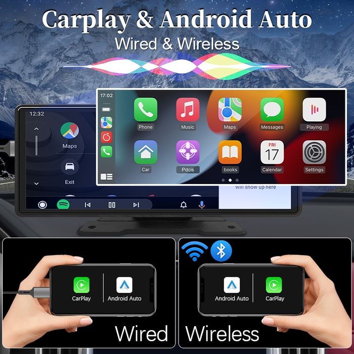 Автомобильный Монитор с Carplay и Android Auto  Дисплей 10"