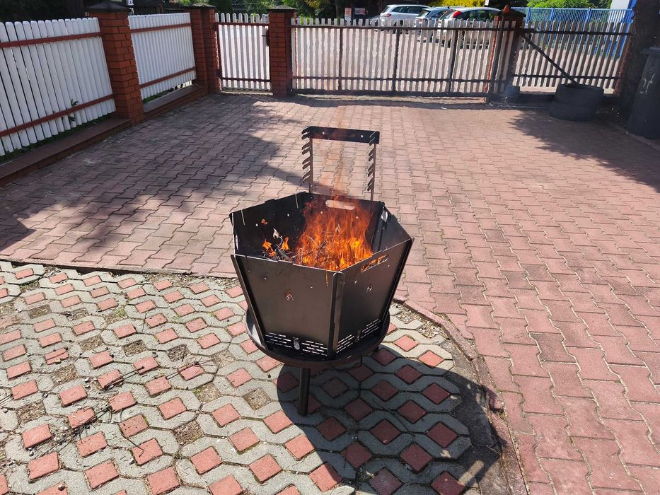 Palenisko ogrodowe HEXFIRE + ruszt grillowy | Stal S235 3 mm | Polska produkcja