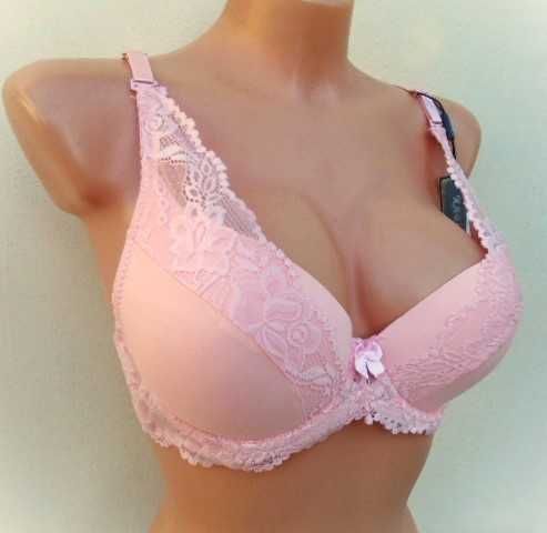 Nadizi / zmysłowy biustonosz z delikatnym push- up 80B delikatny oranż