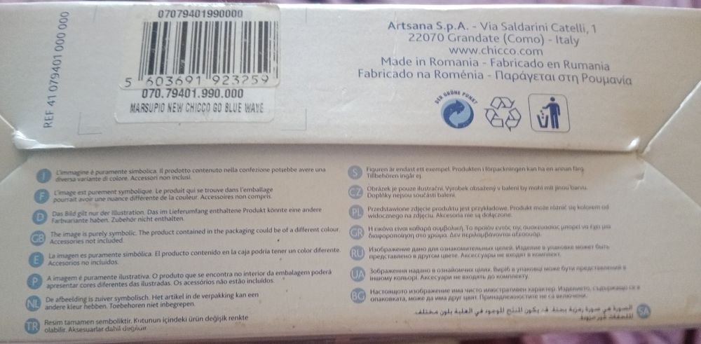 Marsúpio Chicco Go – Azul – 3,5 a 9 kg