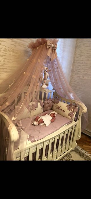 Дитяче ліжечко деревʼяне