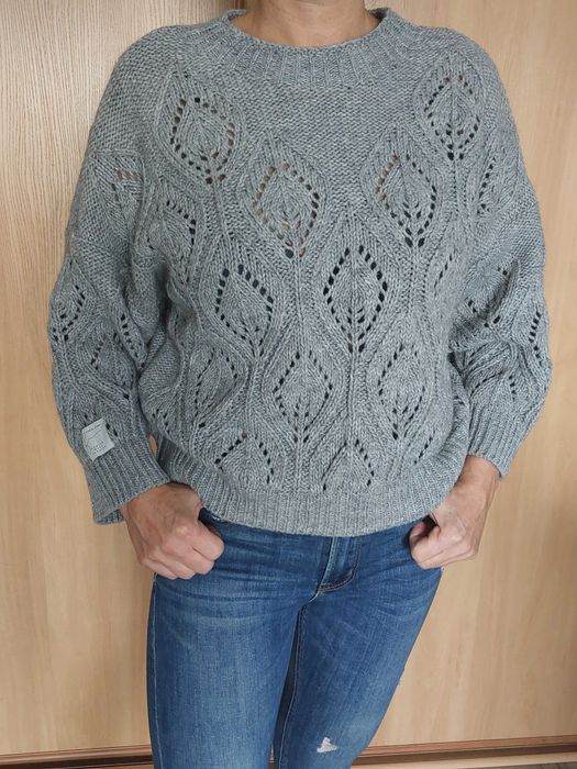 Nowy szary sweter fobya (alpaka, wełna)