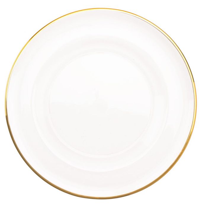 Talerz szklany ze złotym rantem