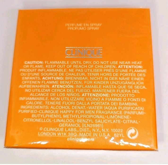 Clinique Happy For Men Cologne Spray 50ml Eau De Toilette Novo Selado