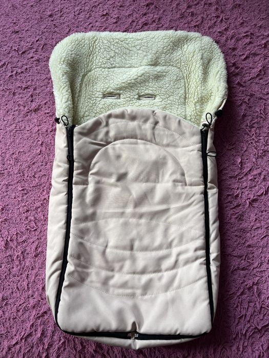 Зимовий дитячий конверт на овчині для дівчинки