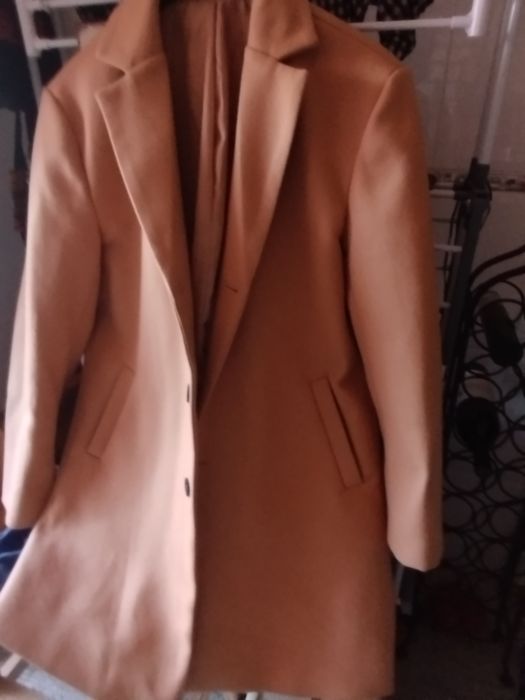 Sobretudo a 7/8 côr camel tamanho L
