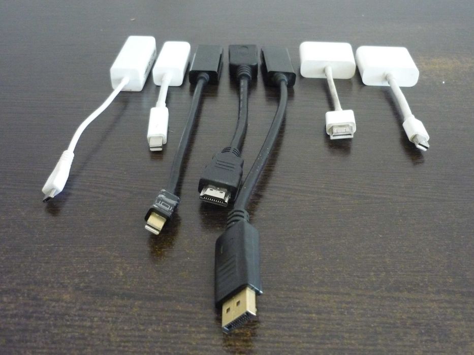 Перехідники/адаптери DVI,HDMI,microUSB2,0,miniDP,VGA,RJ45 LAN