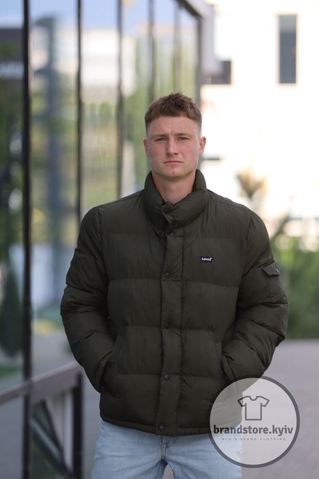 Куртка зимова Levi's Taslan bubble puffer jacket in khaki