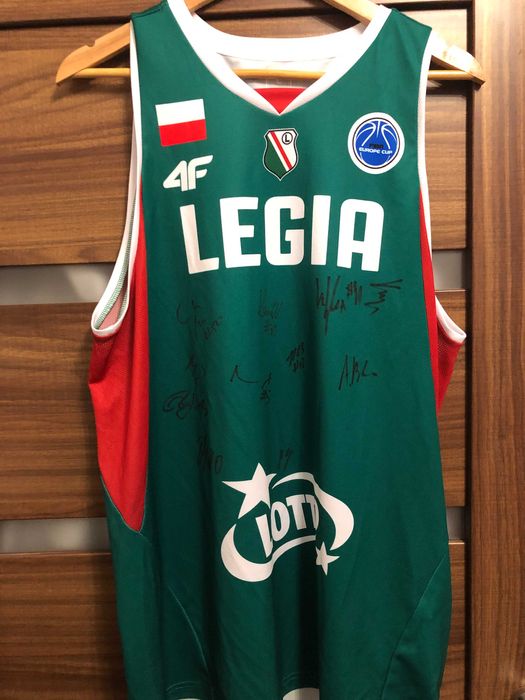 Legia Warszawa Sekcja Koszykówki koszulka Fiba Europe Cup autografy