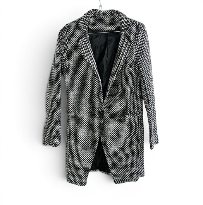 Żakiet elegancki biało-czarny M 38