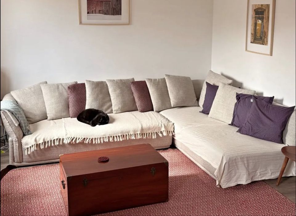 Sofa L-shaped beige