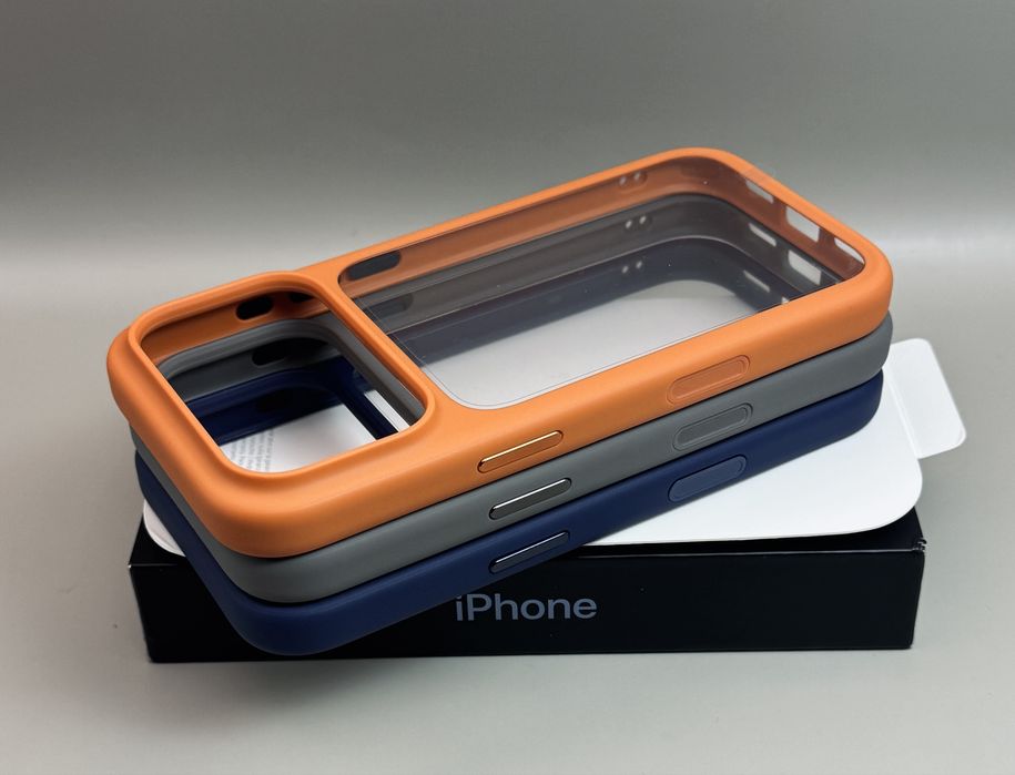 Чехол на iPhone 17 Pro Max Blue, 17 Pro Max Orange, 17 Pro Max Silver, Full Cover Camera Button, не желтеет!