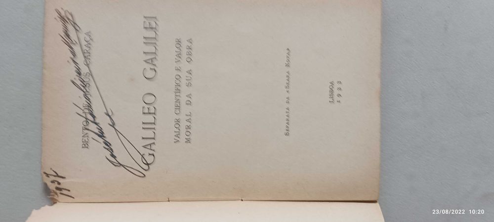 Livro Pa -3 - Bento De Jesus Caraça - Galileo Galilei