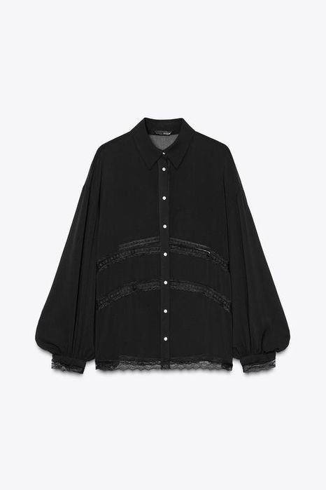 Чорна блуза сорочка zara р. S