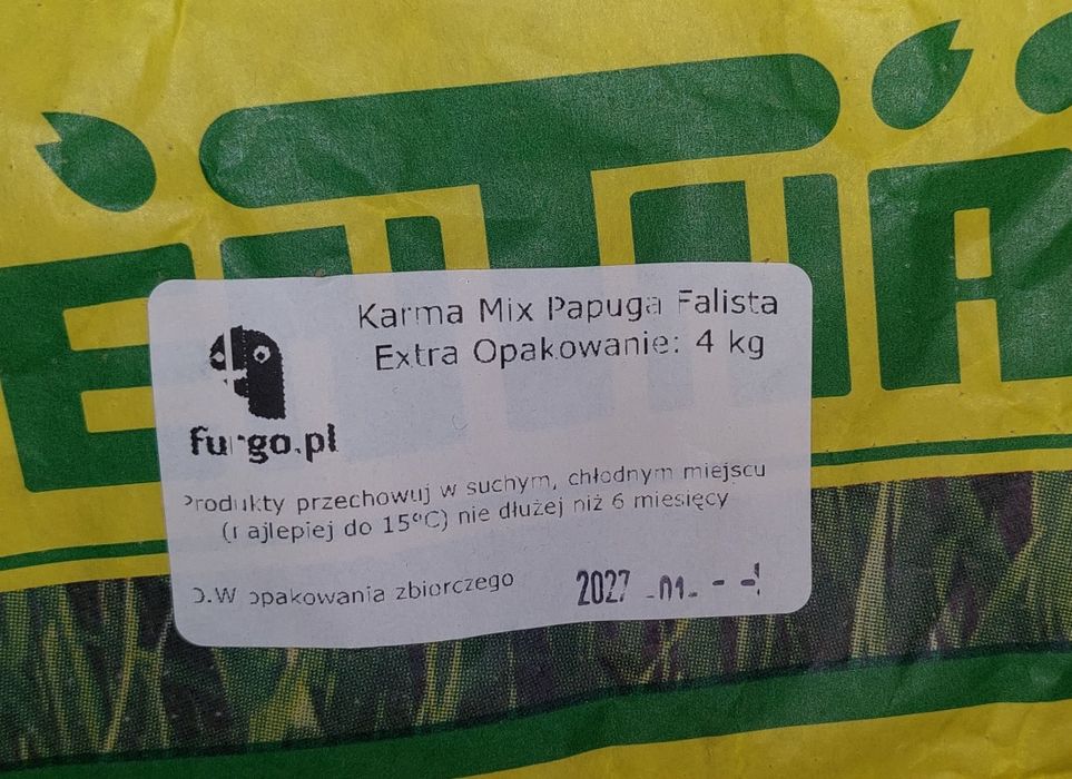 Papuga falista  Karma mix 4kg- Furgo