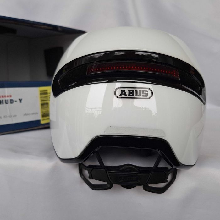 Kask rowerowy Abus Urban Hud-y LED Shiny White L 57-61cm