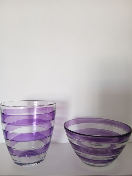 Set copo e tigela roxo.435682400503736324