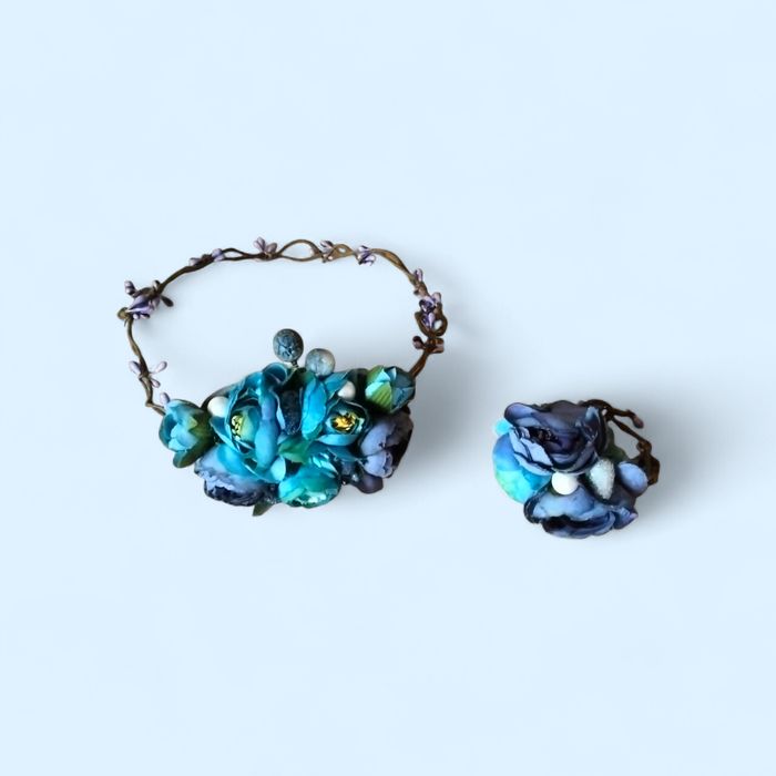 Ободок  на  голову + браслет.