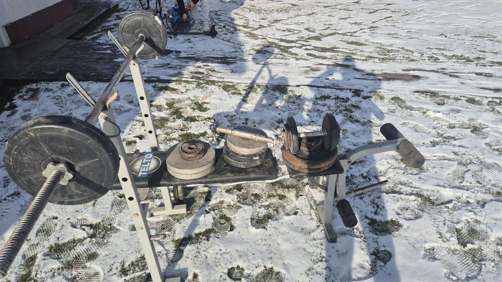 Ławka z gryfami i obciazeniem