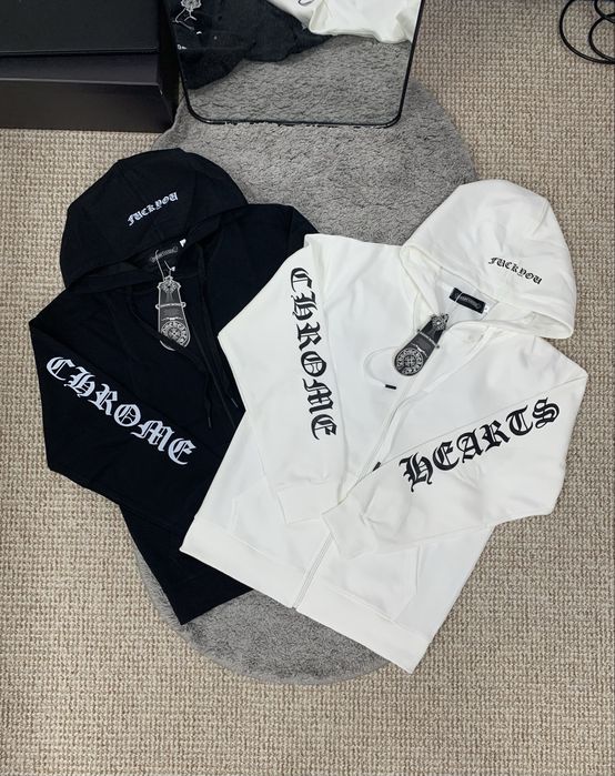 Зіп худі Chrome Hearts‼️S-L‼️/зіпка хром хартс/біла зіпка хром хартс/чорна зіпка хром хартс