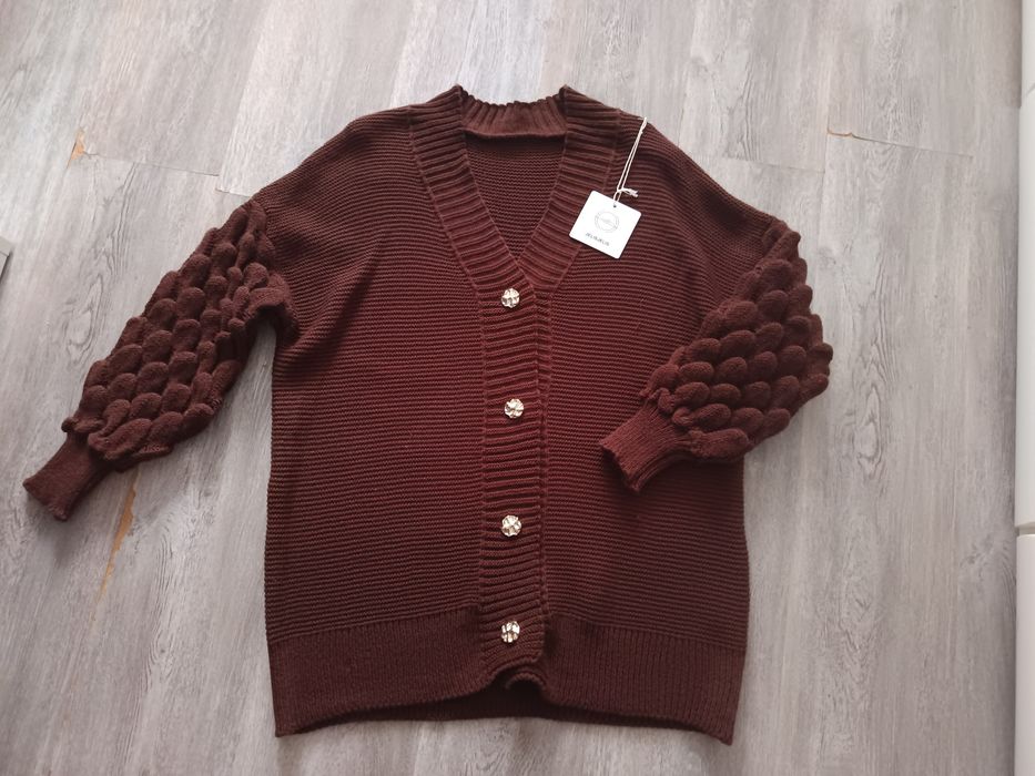 Sweter kardigan czekoladowy