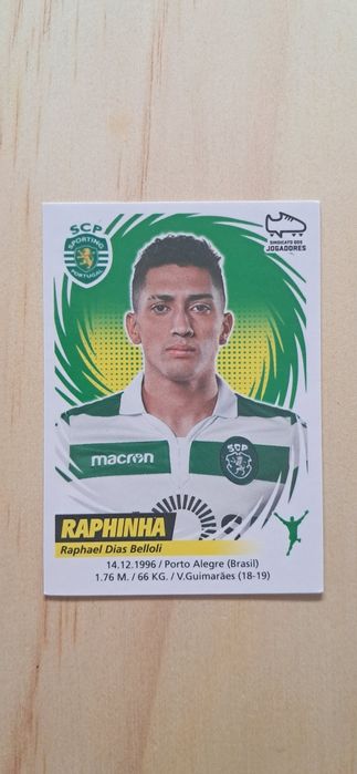 Cromo futebol de Raphinha(Sporting)da Panini