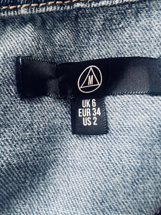 MISSGUIDED długa kurtka jeansowa 34 XS bluza katana