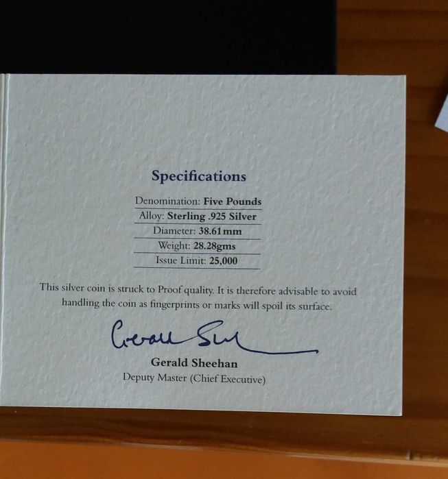 5 libras prata prof 0,925, póstuma rainha mãe.