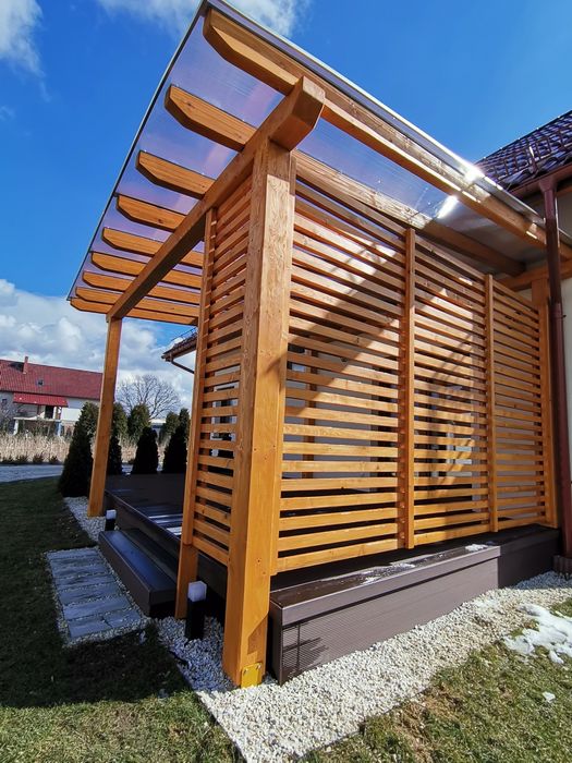 Pergola, taras, zadaszenie, poliwęglan komorowy