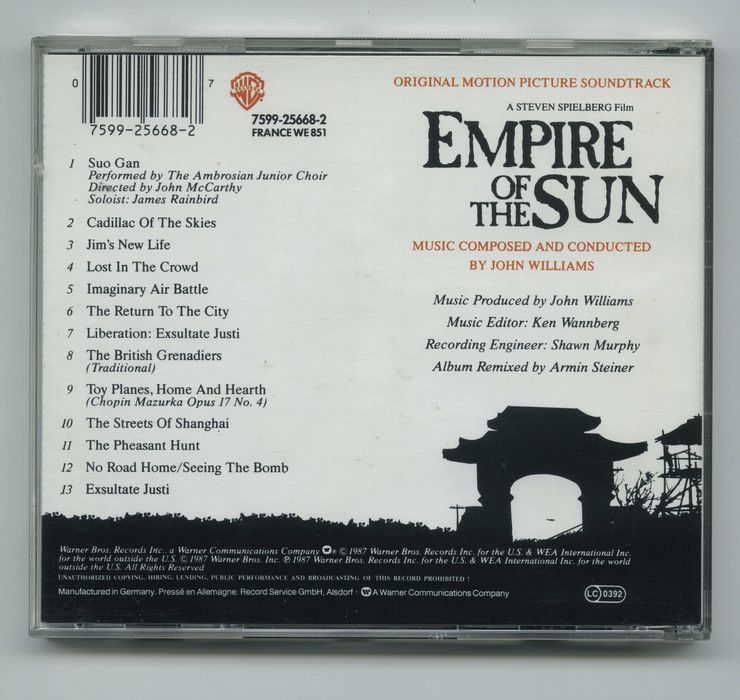 Banda sonora "Empire of the Sun" - John Williams