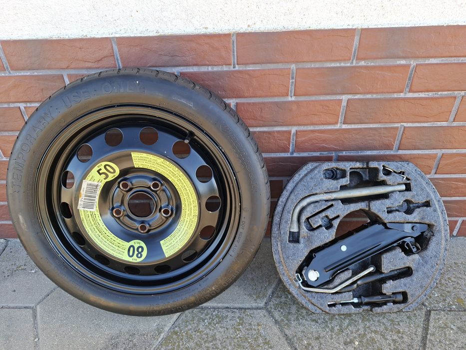 Zestaw koło dojazdowe 16" Audi A3 8P Vw Golf V VI lewarek klucz ucho