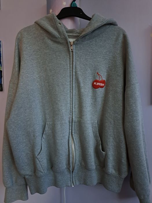 Bluza szara z kapturem bluza szara rozpinana bluza oversize