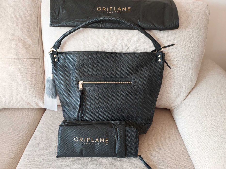 Torebka czarna + portfel - nowy komplet Oriflame.