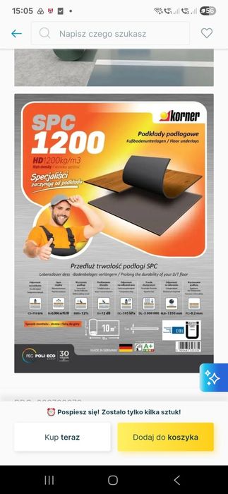 Podkład pod panele korner 1m2 1mm