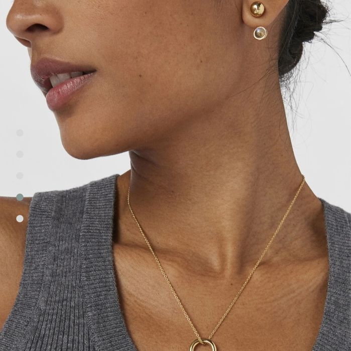 Kolczyki z misiem żółte srebro vermeil 925 z naturalnymi kamieniami