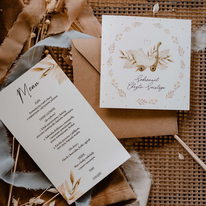 Menu na stół boho wózek