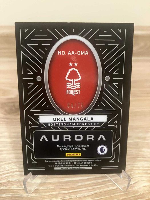 Karta piłkarska Panini z autografem Orel Mangala Nottingham Forest /75