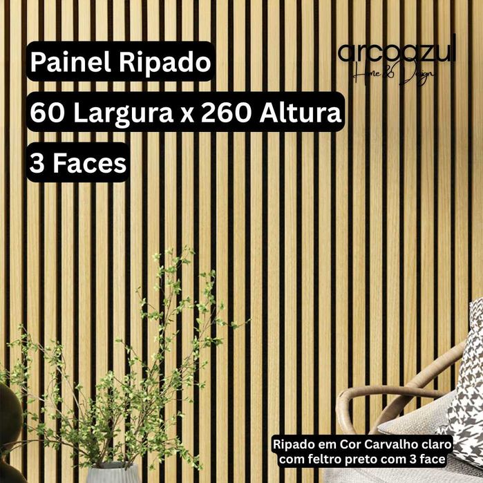 Painel Acústico Ripado com 260cm de altura By Arcoazul Design